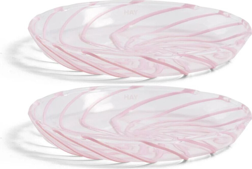 Spin fat Ø 11 cm, 2-pakning Klar-rosa stripete