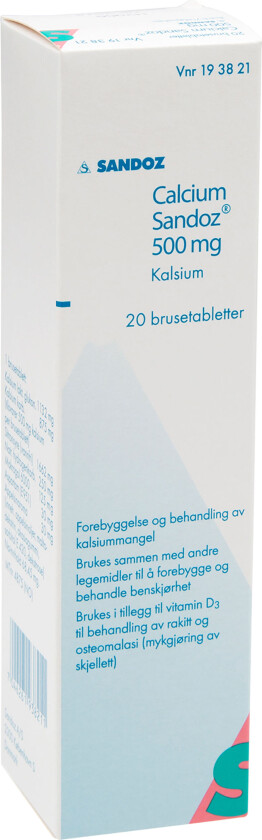 Brusetabletter 500mg, 20 stk.