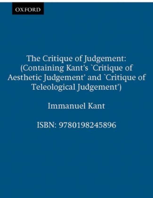 The Critique of Judgement av Immanuel Kant (Paperback)