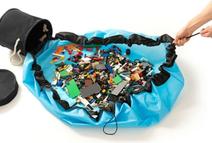 Stoffveske med lekematte 2i1 - BLÅ