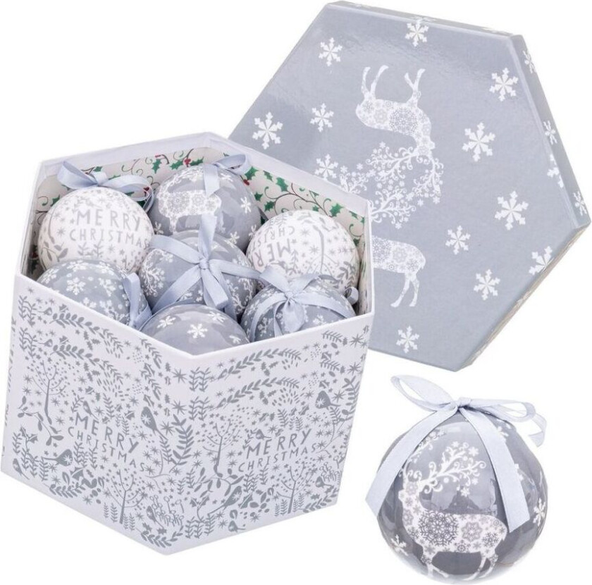 Juletrekuler Sølvfarget Sølv Papir Polyfoam Hjort 7,5 x 7,5 x 7,5 cm (14 antall)