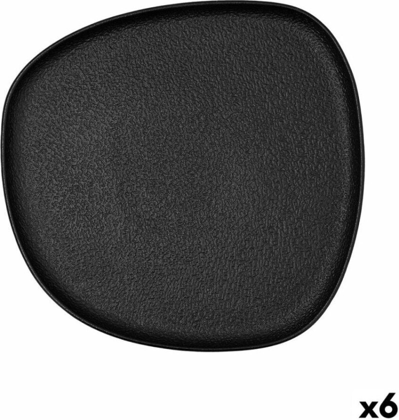 Flat tallerken Bidasoa Fosil Svart Keramikk Kvadrat 26,3 x 25,5 x 2,4 cm (6 enheter)