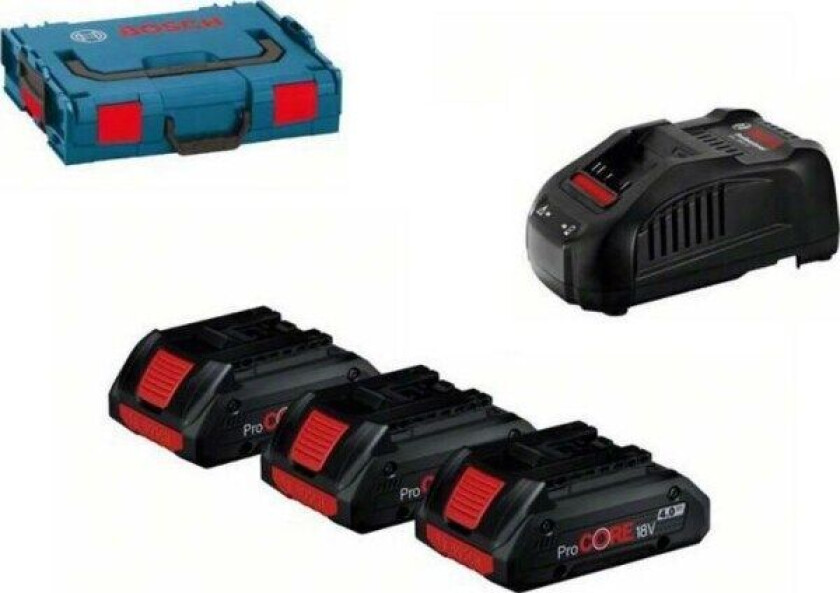 Bilde av BATTERI 18V 3x4,0Ah GBA PROCORE + LADER GAL1880CV + L-BOXX 102