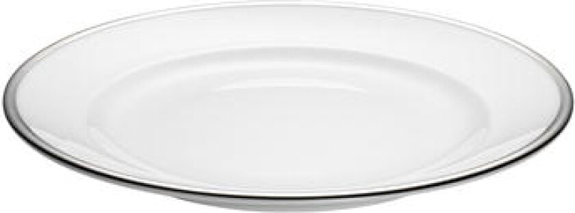 Bistro tallerken hvit/sølv - 18 cm