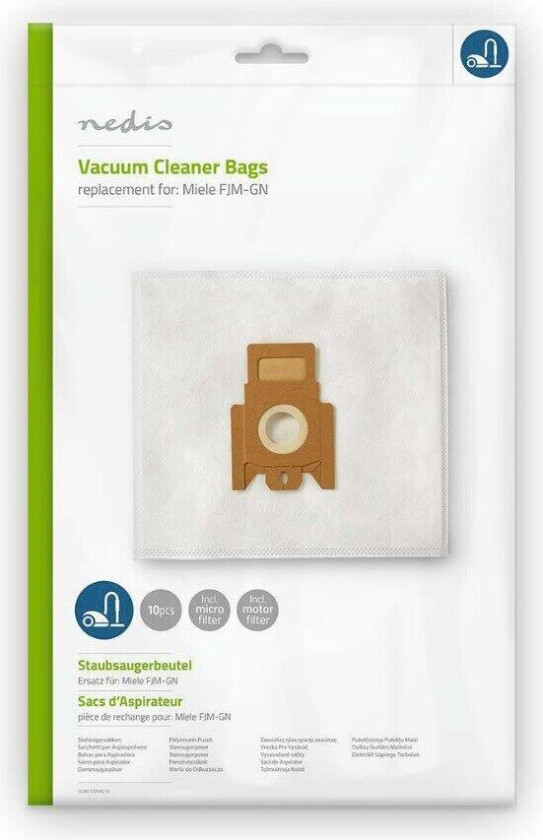 Støvsugepose-   10 stk.   Syntetisk   Mest solgt for: Miele   Hvit
