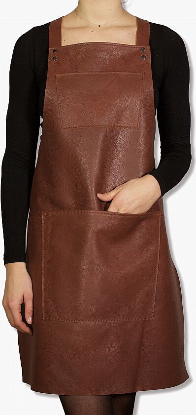 Bilde av Suspender Forkle Klassisk Skinn Brun