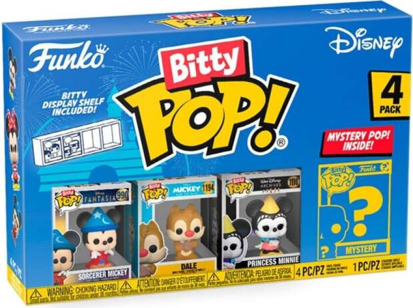 Funko Bitty Pop! Disney 4-Pakning - Sorcerer Mickey / Dale / Princess Minnie