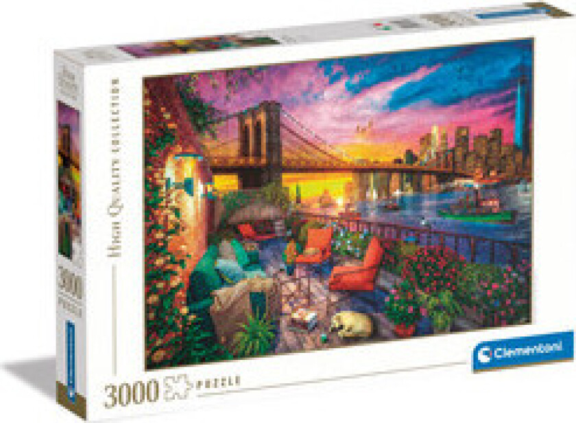 Puzzle Manhattan Balcony Sunset 3000st. Gulv