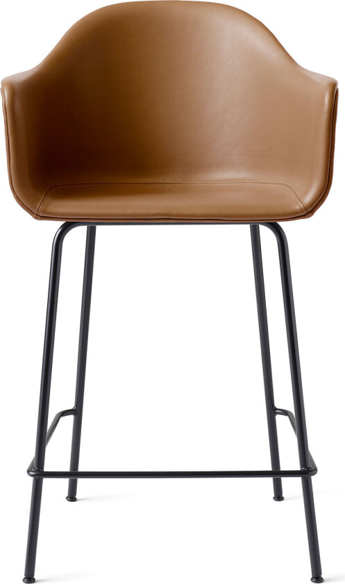 Bilde av Harbour Counter Chair Black Steel Base Shell Leather Dakar 0250