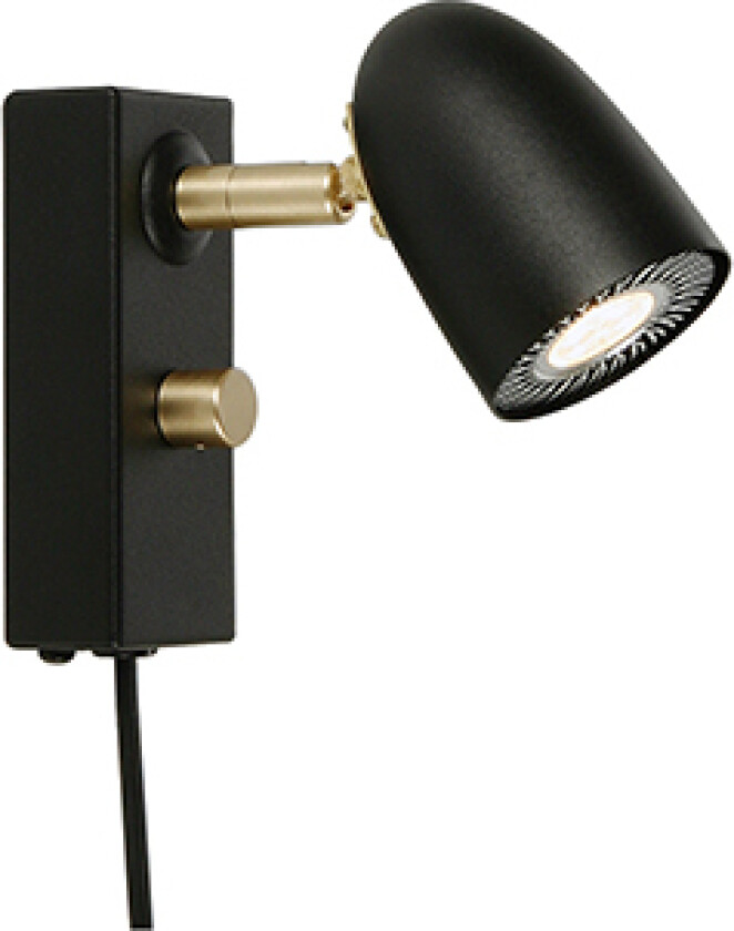 Radiell Vegglampe Sortstruktur