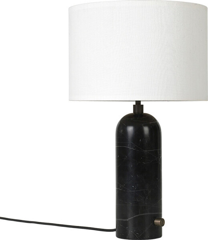 Gravity S bordlampe black marble + hvit skjerm