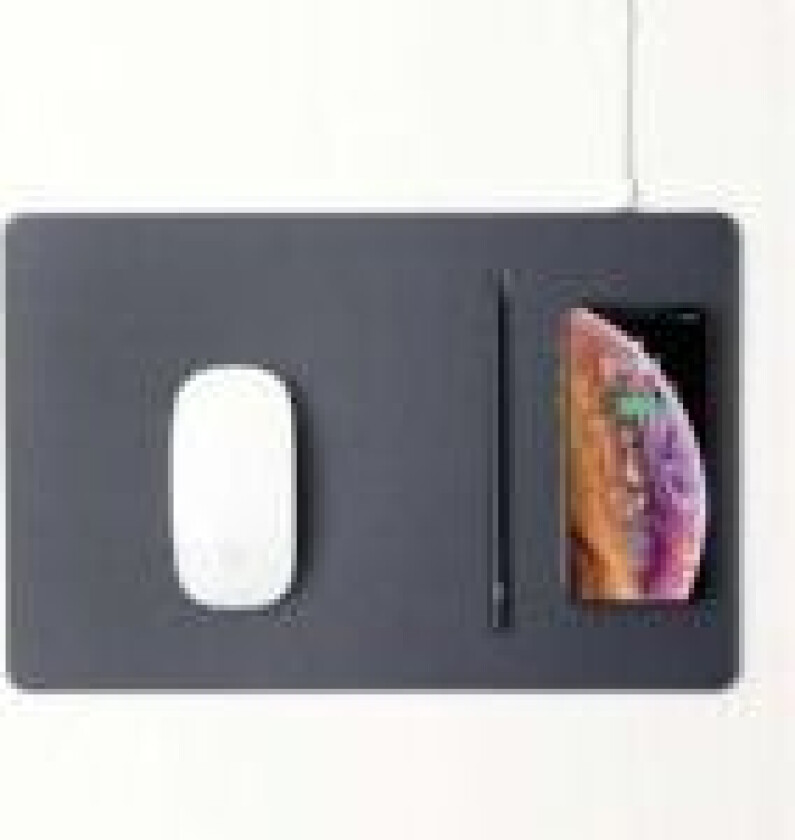 POUT Mouse pad with high-speed wireless charging HANDS 3 PRO dust gray, Grå, Monokromatisk, ABS syntetisk, Polyurethan, USB-strøm, Antiskliunderlag