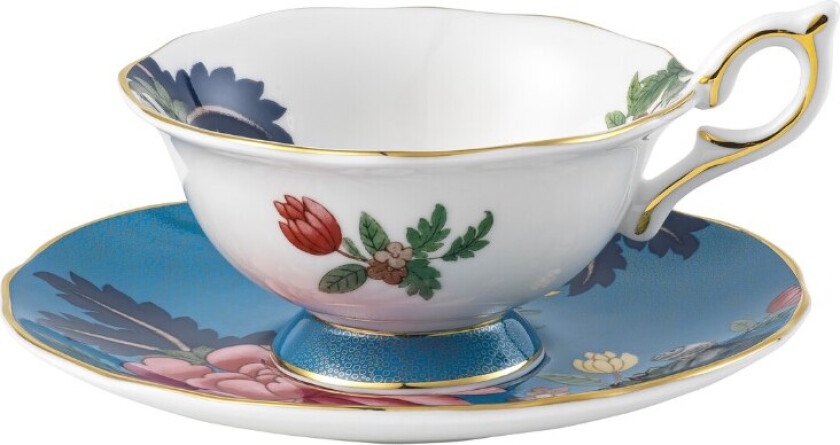 Wonderlust Sapphire Garden Tea Cup and Saucer