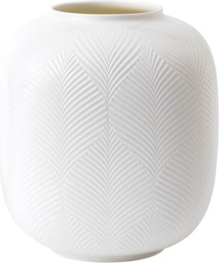 White Folia Rounded Vase 21cm.