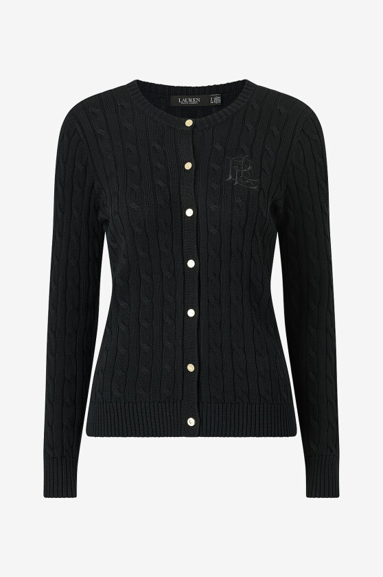 Topp Br Rayon Pltd Ctn-Sweater-Cardigan - Svart