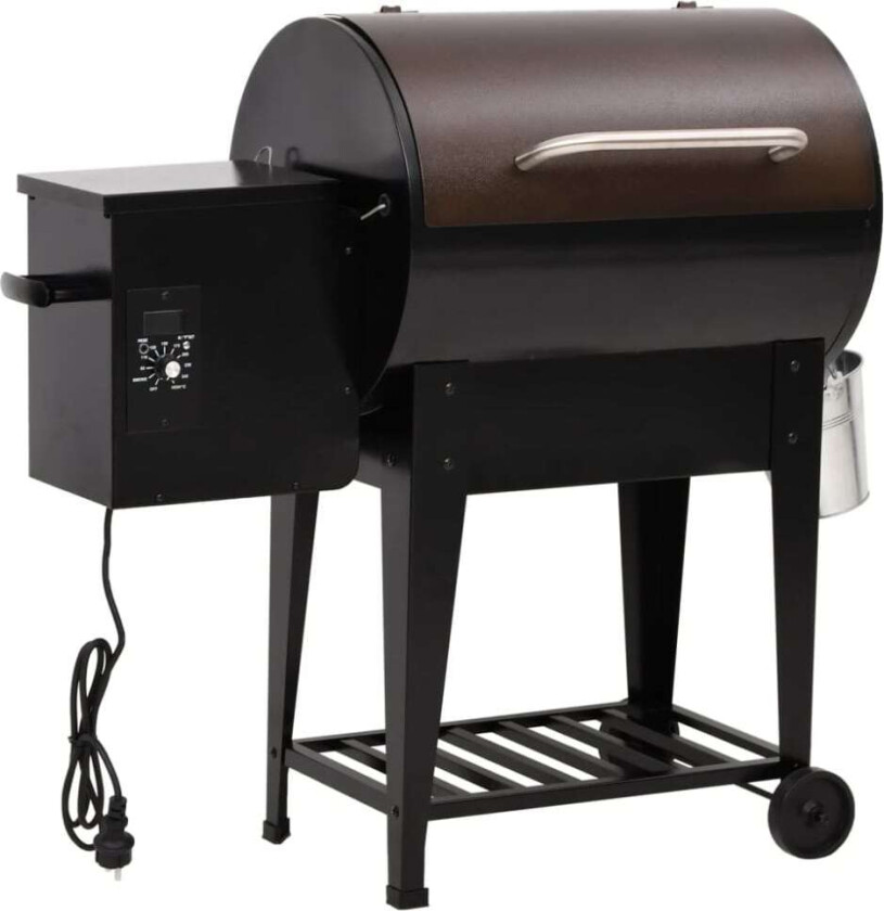 Pelletsgrill med bunnhylle svart 94 cm jern