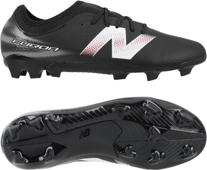 Furon v9 Team FG Core - Svart/Hvit/rød Barn - Gress (FG), størrelse 35½