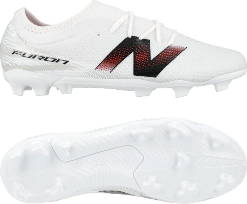 Furon v9 Team FG Core - Hvit/Svart/rød Barn - Gress (FG), størrelse 35½