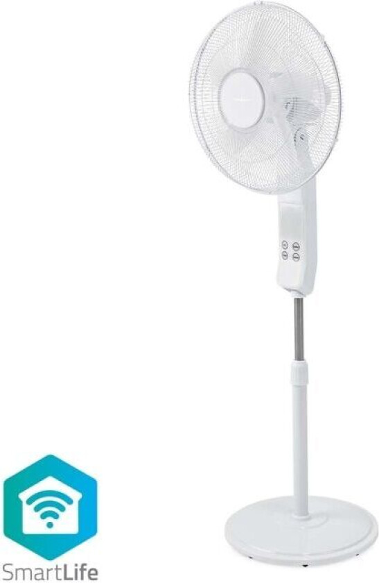 SmartLife Vifte Wi-Fi 400 mm Justerbar høyde Roterer automatisk 3-Trinns Timer Fjernkontroll Android™ / IOS Hvit