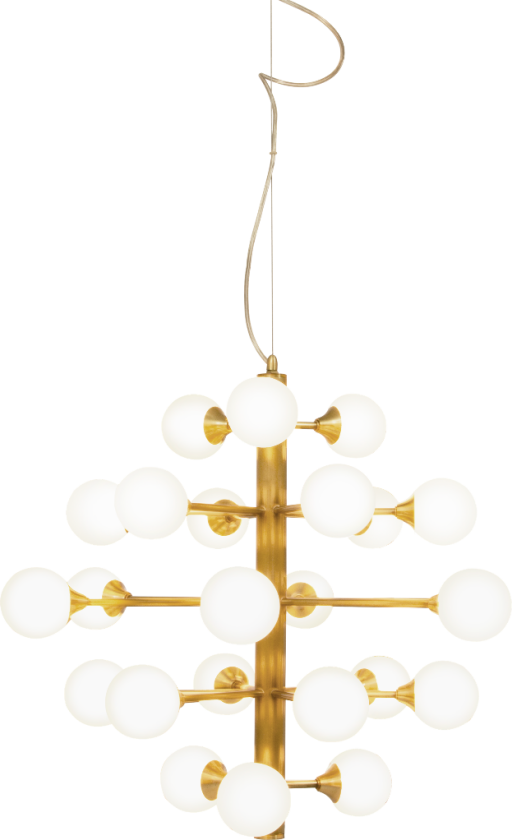Cosmos Taklampe 24 arm Matt Messing/Hvit