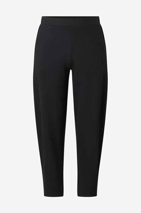 Bukser med tønnebener med stretch - Svart