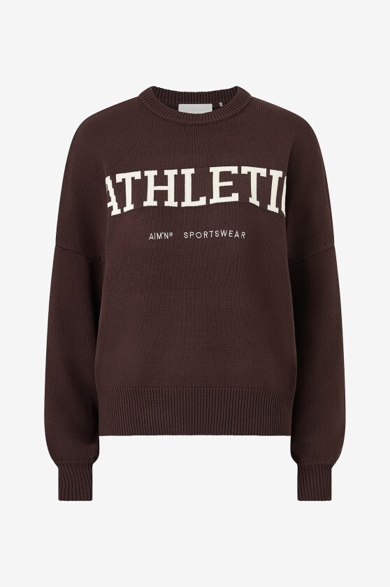 Genser Athletic Knit Sweatshirt - Brun