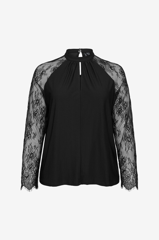 Topp Vmmilla Ls Lace Top Jrscur - Svart