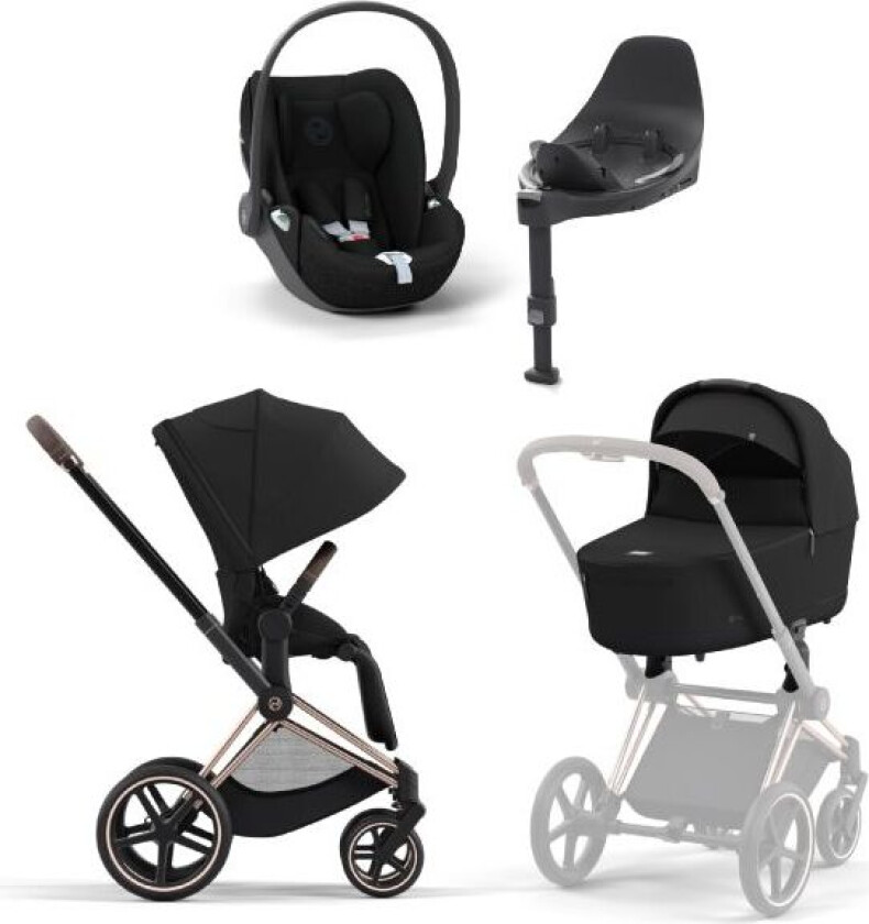 Cybex, Barnevogn, Platinum Line, Priam, Duo - Leaf Green/rosegold