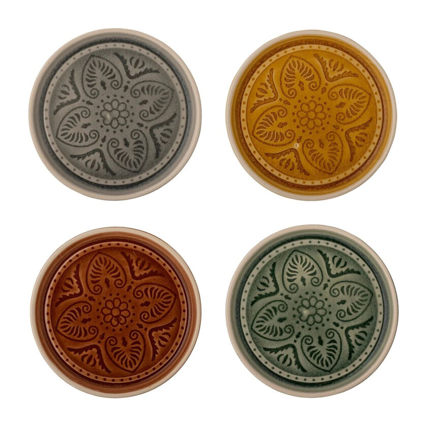 Rani tallerken Ø 11 cm 4 deler Grå-gul-brun-grønn