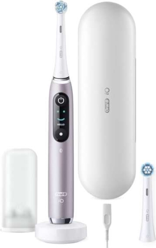 Oral-B iO Series 9n, Voksen, Roterende vibrerende Tannbørste, Daglig stell, Gum omsorg, Sensitiv / Myk, Whitening, Rosa, 2 min, Rosa