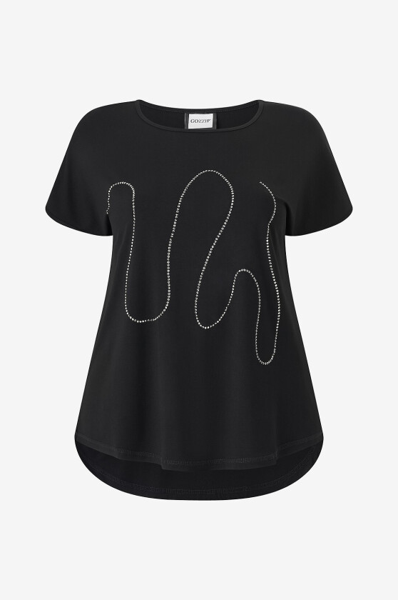 Topp GGitte T-shirt with print - Svart