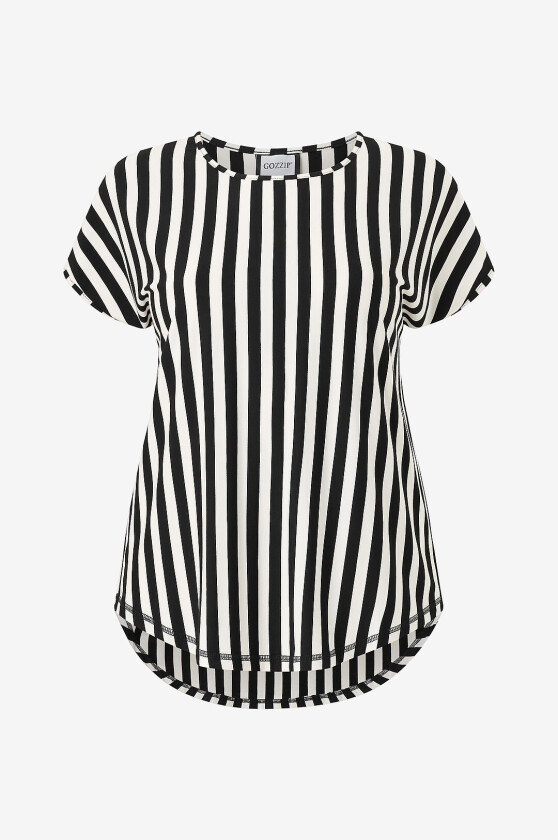Topp GGitte T-shirt striped - Svart