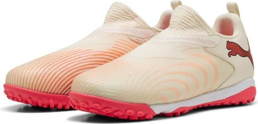 Future 9 Match Laceless + Mid TT The Arrival - Sukkermandel/ White/Ultra Red/ Svart Barn - Turf (TF), størrelse 37