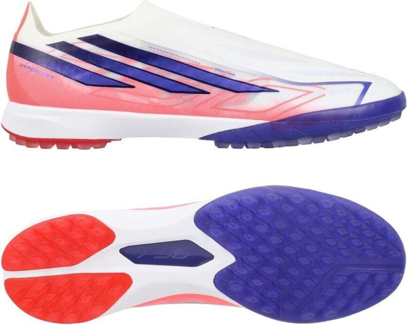 F50 Hyperfast Pro Laceless Tf Chaos Vs Control - Hvit/solar Purple/solar Turbo - Turf (Tf), størrelse 40