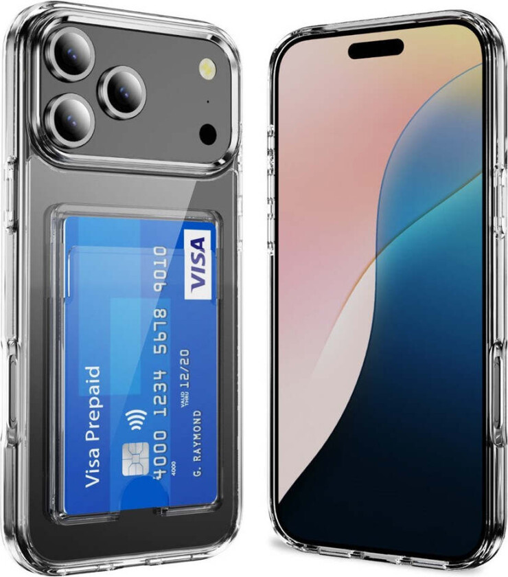iPhone 18 Pro Max / 17 Pro Max EIDERWOOD Hybrid Plast Deksel m. Kortlomme - Gjennomsiktig