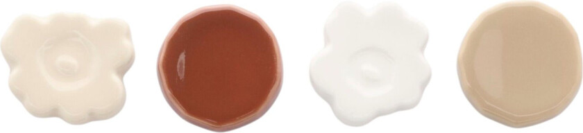 Unikko & Kivet spisepinnestøtter 4-pakning, beige/kastanje/hvit/lysebrun