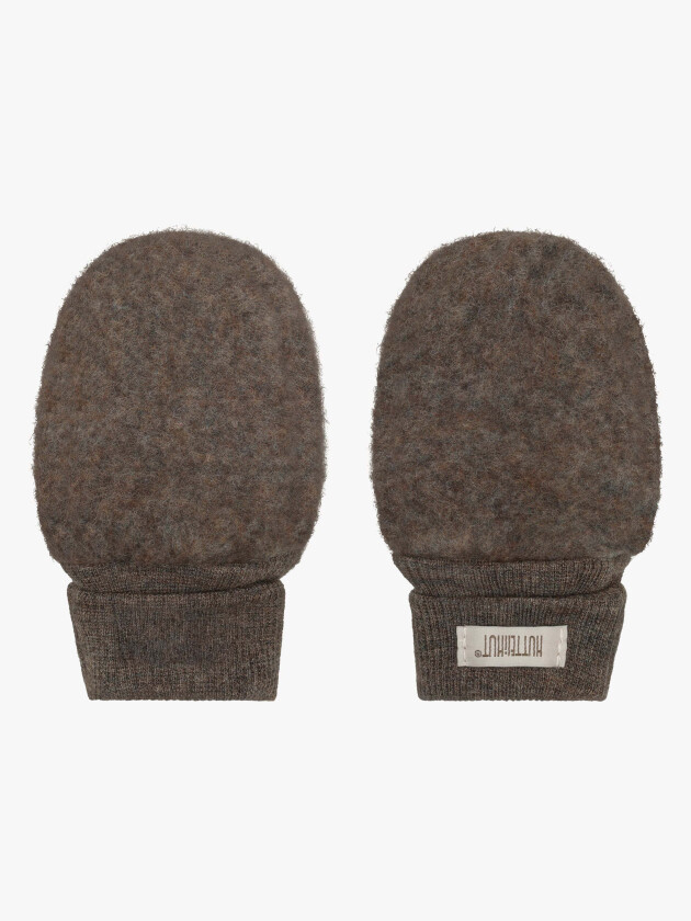 Votter Ullfleece Merino, Brown Melange, 74-80 - Ullvotter & ullhansker - 100% Ull