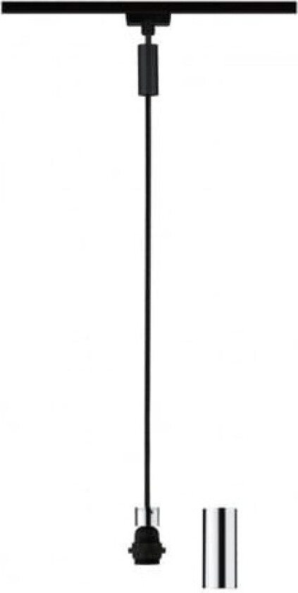 2Easy, Spotlight på skinne, E27, 1 ampuller, 230 V, Sort, Kromfarget