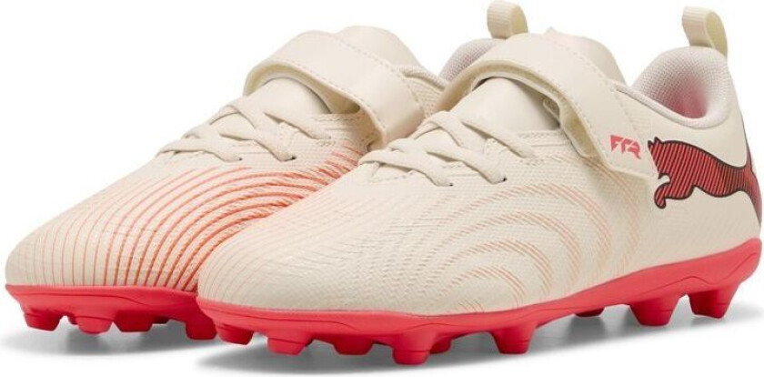 Future 9 Play Borrelås FG/AG The Arrival - Sukkermandel/ White/Ultra Red/ Svart Barn, størrelse 35½