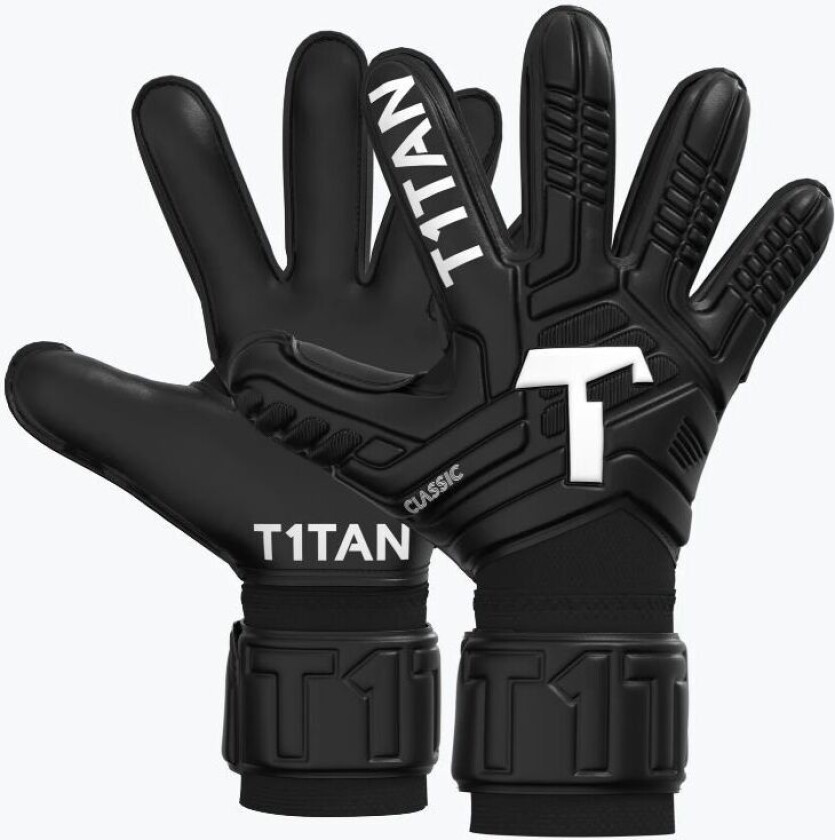 T1tan Keeperhansker Classic 1.0 Black-out - Svart, størrelse 10