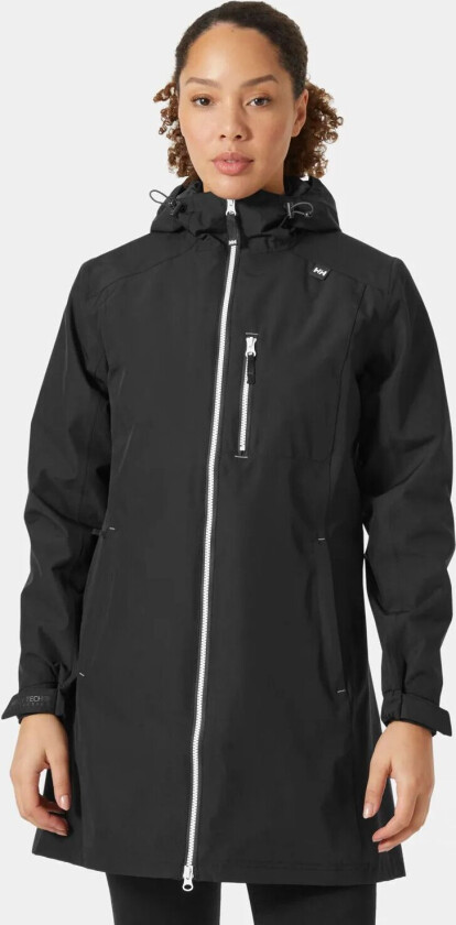 Dame Lang Belfast 3/4 Length Regnjakke Svart Xs MarineblåXS