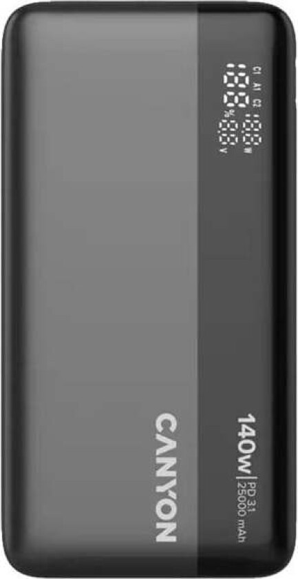 OnPower 240 Powerbank 25.000 mAh 140W, Mørk - 25000 mAh