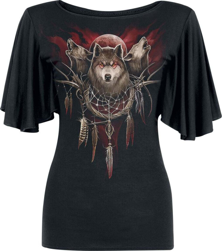 Goth T-skjorte - Cry Of The Wolf - S til 4XL - Damer - svart