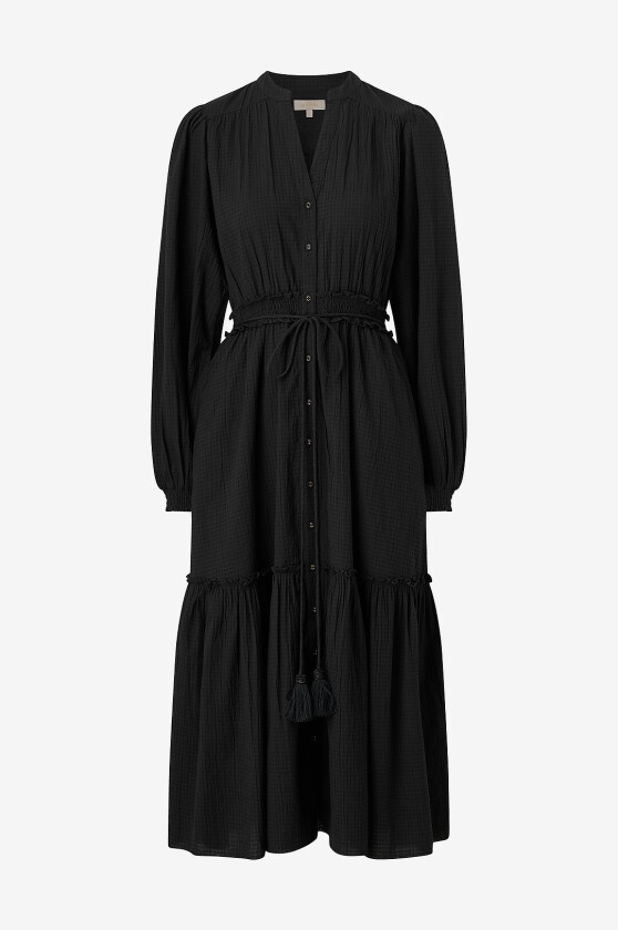 Midikjole Bohemian Midi Dress - Svart