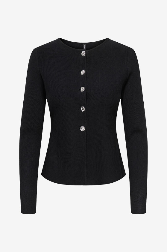 Kardigan Onlmelli Ls Oneck Button Cardi Knt - Svart