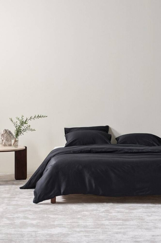 ZACK SATIN sengesett dobbeltseng - økologisk Svart