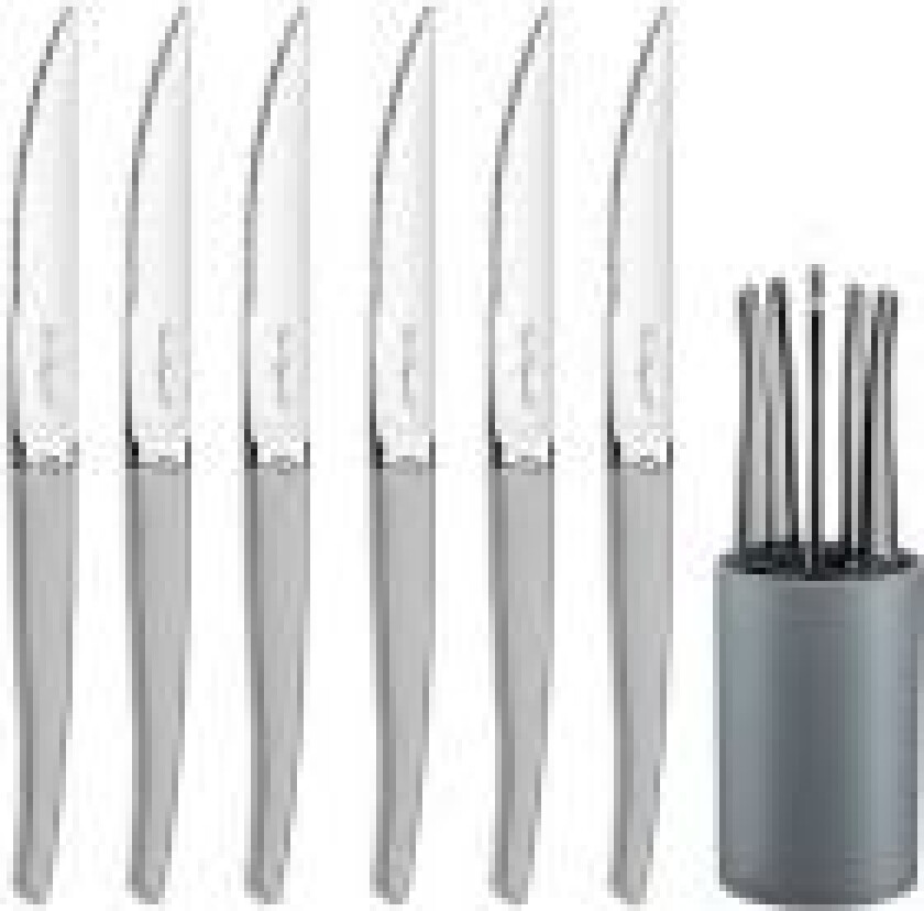 Lou Laguiole -  Steaks Knive- elegant satinfinish -6 stk  & kniv holder