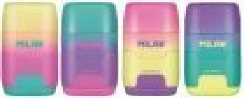 Milan 4721116, Manuell blyantspisser, Flerfarget, Plast, Gummi, Stål, Boks, 170 mm