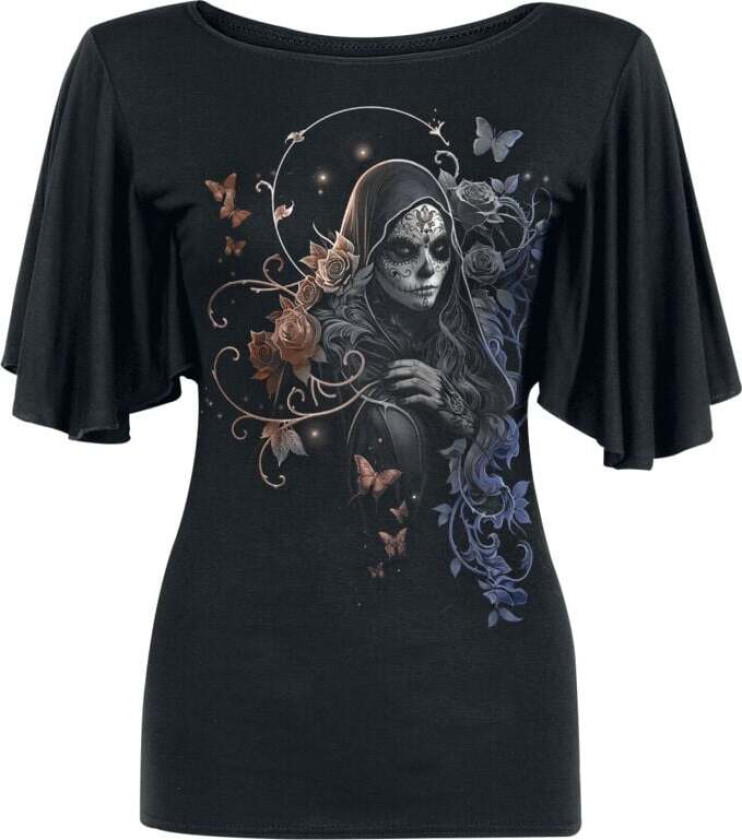 T-skjorte - GOTHIC GRACE - F Latin BoatNeck - S til 4XL - Damer - svart