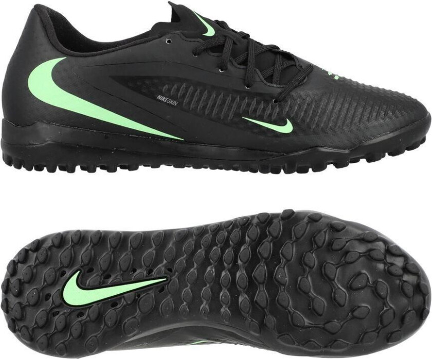 Phantom 6 Academy Low Cut Tf Shadow - Svart/illusion Green - Turf (Tf), størrelse 44½